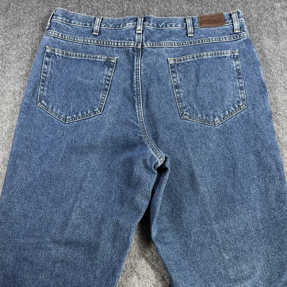 L.L. Bean Men's Classic Fit Flannel Lined Jeans 40x29 Blue‎ Cotton Denim - Picture 13 of 16